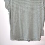 Rachel Zoe Light Gray & White Striped Keyhole Split Back Top Photo 3