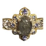 Karis Malagasy Labradorite & Multi Gemstone Filigree Vermeil Hinged Bracelet Gold Photo 12
