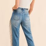 Blue Revival Chain Fringe High Rise Straight Leg Size 27 Photo 1