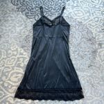 Vintage Perfect Form Nylon Satin Lace Midi Slip Black 42 Photo 5