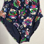 Boden Floral One Piece Swimsuit Pink Navy Blue Size 2 Preppy Resortwear Vacation Photo 3