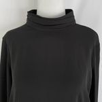 Krisa New Pleated Mock Neck Keyhole Back Long Sleeve Blouse Black Size XS Photo 2