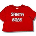 Colsie Santa Baby Crop Tee Size Medium Women’s Red Photo 0