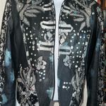 Sandy Starkman Vintage Open Front Blazer Size Small with Lace, Sequin and floral Black Photo 1