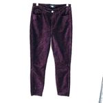 Paige Womens Hoxton Ankle Skinny Velvet Black Cherry Burgundy Pants Size 27 Photo 1