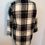 Ann Story Open Sweater Coat White Black Plaid Size L Photo 5