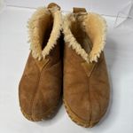 L.L.Bean Womens Wicked Good Sheepskin Slippers Brown Suede Leather Sz 8 SEE Photo 2