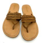Volcom  Women's Brown Leather Braided Thong Sandals Size 7 Photo 2