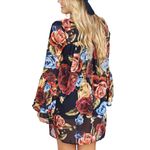 Show Me Your Mumu Nolita Mini Dress Dark Floral Blooms Bell Sleeves V-Neck, XS Photo 9