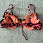 Salt + Cove Mane Event Underwire Bralette Bikini Top NWT size Medium Zebra Print Pink Photo 13
