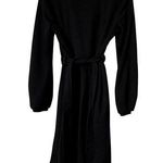 Little black dress long sleeved circle neckline pleated classic vintage simple Size M Photo 0