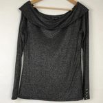 White House | Black Market Off The Shoulder Black Metallic Top Size Medium Photo 0