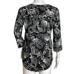 Anthropologie  Maeve Shirt Womens 0 Black White Bird Print Button Up‎ Novelty Photo 2