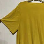 Cato Blouse Top Women's 18/20W Mustard Round Neck Handkerchief Hem Pullover Photo 2
