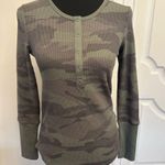 Splendid  Camouflage 4 Snap Henley Long Sleeve Top Shirt Camo NEW Photo 2