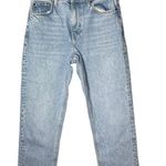 Topshop Women’s Size 26 cropped mid rise straight jeans with raw hem Photo 1