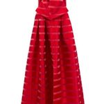 Sachin & Babi Reese Striped Bow Strapless Ball Gown Slit Maxi Dress Red Size 2 Photo 3