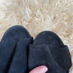 Schutz Binalia Wood block Heels Open peep toe booties tie back black suede Photo 7