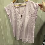 EXPRESS Cute  lilac zip front v-neck cap sleeve flowy boho blouse Photo 6
