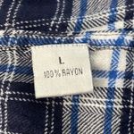 Duck & Weave Shirt Womens Large Blue Black Plaid Button Up‎ Flannel Camp Cabin Photo 5