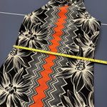 Milly Designer Floral Aesthetic Chevron Black / White / Orange Halter Dress Sz 4 Photo 13