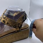 Franco Sarto  Women's Ozio Sandal size 7.5M platform slingback snake print D19 Photo 4