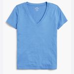 NWT JCrew V Neck Slub Cotton Tee Retro Blue Women’s Short Sleeve XS Photo 3