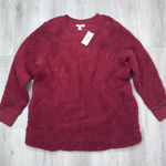 Style & Co Red Plush Sherpa Sweatshirt 1X Photo 0