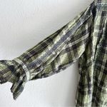 Free People  Lou Top in Meadow Plaid Green Oversized Sz XS Photo 3