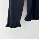 Talbots Petites Black Ruffle Trim Knit Sweater XLP Long Sleeve Cashmere Blend Photo 1
