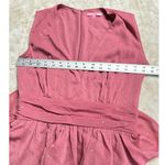 LDT Maxi Gown Women's 4 Pink Rose Peplum Waist Sleeveless Plunging V Photo 10