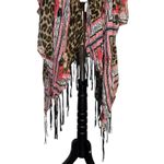 Ariat Womens Kimono Duster One Size Fringe Aztec Southwestern Boho Flowy Open Photo 2