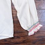 vintage • silk embroidered peasant blouse floral 50s 60s Peony Chinese folk Size XS Photo 4