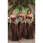 Show Me Your Mumu  Taylor Tube Maxi Dress in Chocolate Luxe Satin XL Photo 4
