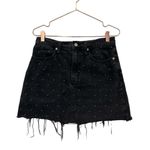 Reformation Madewell black denim bedazzled skirt. Photo 8
