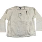 Eileen Fisher Ivory Flex Tencel Ponte Round Neck Zip Jacket Womens XL NWT Photo 0