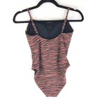 AQUA Swim Square Neck Animal Print One-Piece Swimsuit Tiger Stripe Brown S Photo 3