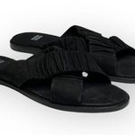 Eileen Fisher new Cross Slide Easy to Wear Flat Leather Sandal Black 9M Photo 0