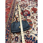 Coach  Black Pebbled Leather Turnlock Crossbody Shoulder Bag Brass Chain Photo 1