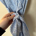 SheIn Blue Floral Faux Wrap Mini Dress Photo 3