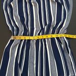 Mimi Chica Blue Striped Off The Shoulder Ruffle Pocket Romper Size Medium Photo 9