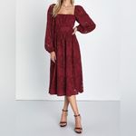 Lulus Burgundy Floral Long Sleeve Lace Photo 1