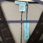 Solitaire  Swimsuit Cover Up Women Black Crochet Lace Sheer Mesh Fringe T… Photo 3