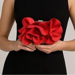 Sondra Roberts  Satin Red Rose Clutch Photo 0