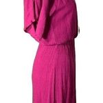 Maurice's Womens Mini Dress Linen Flutter Cold Shoulder Sleeve Embroidered Pink Photo 5