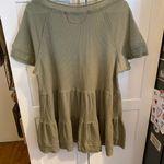 Free People Intimately  Fresh Take Nightie Fall Green Waffle Knit Tier Dress Photo 9