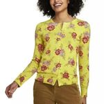 Lands’ End | Yellow Floral Button Down Cardigan Supima Cotton Size XS Photo 0