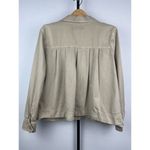 J.Crew Women’s Tan 100% Cotton Button Front Safari Crop Distress Utility Jacket Photo 6