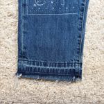 Lucky Legend Drew Mom High Rise Taper Jean 4/27 Denim Paisley Studded Frayed Hem Blue Photo 1