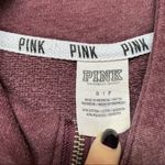PINK - Victoria's Secret VS Pink Maroon Leopard Logo Quarter Zip Sweatshirt Size Small Photo 3